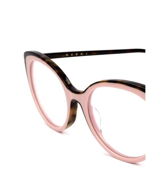 Marni White Tortoiseshell-Effect Cat-Eye Glasses