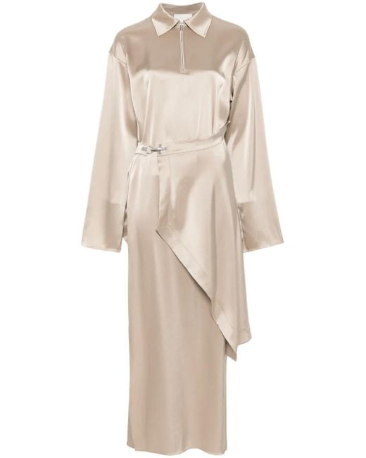 Nanushka Natural Draped Midi Dress