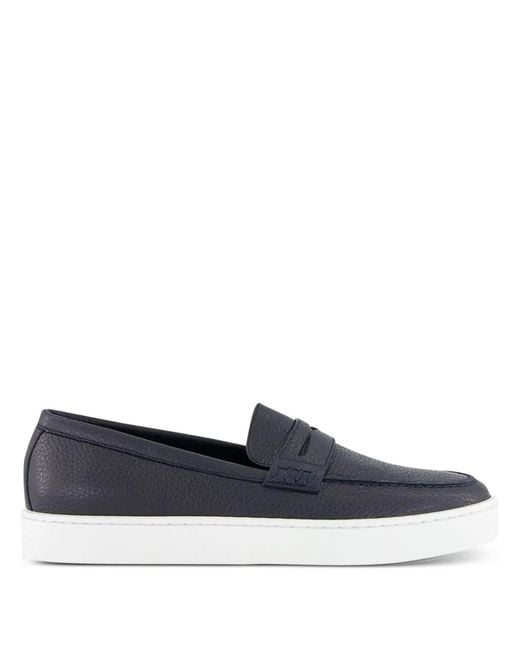 Manolo Blahnik Blue Ellis Leather Loafers for men