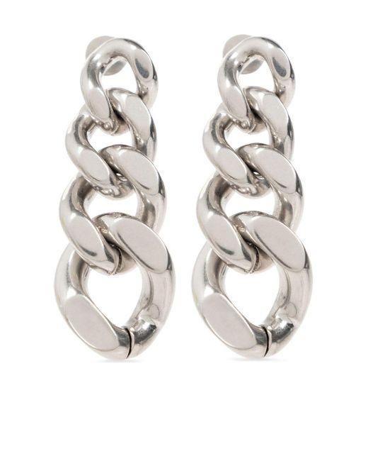Jil Sander White Chain-link Drop Earrings