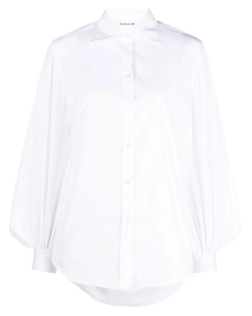 P.A.R.O.S.H. White Puff-Sleeves Cotton Shirt