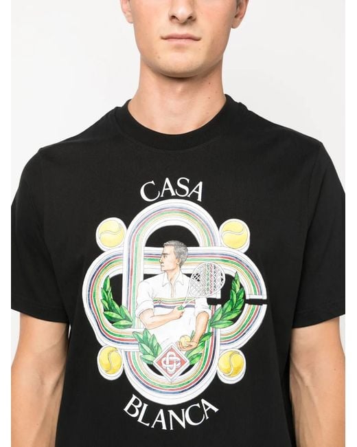 Casablanca Black Organic Cotton-jersey T-shirt X for men