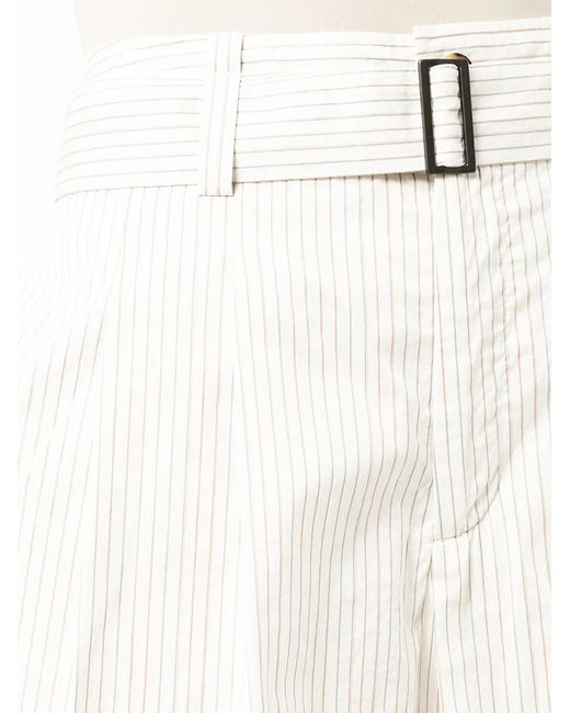 Forme D'expression White Belted Flared Shorts
