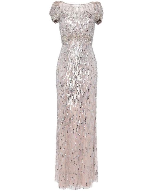 Jenny Packham Pink Sungem Sequinned Gown