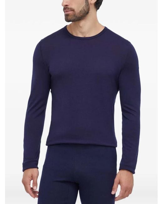 Icebreaker Blue Long-Sleeved Logo-Detail T-Shirt for men