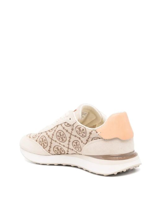 Tory Burch Natural T-Monogram Destiny Trainers