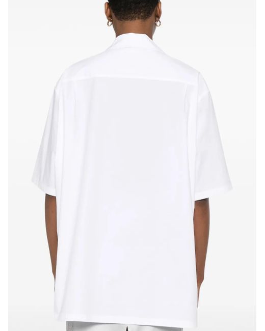 Chemise À Logo Brodé Moschino en coloris White