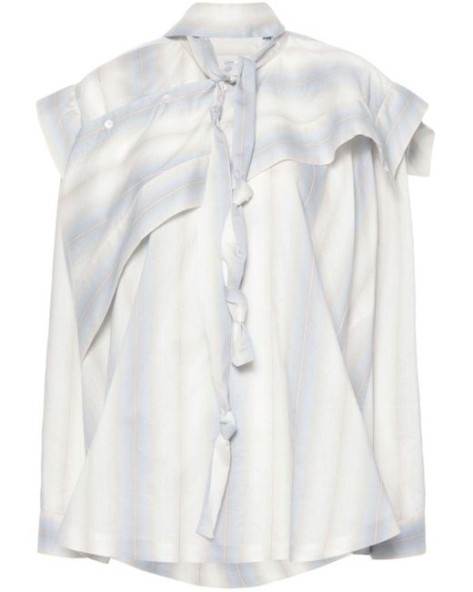 Blusa asimmetrica a righe di Lemaire in White