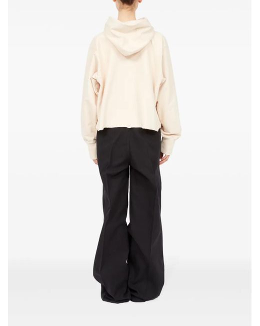 Maison Margiela Natural Logo-Embroidered Cotton Hoodie