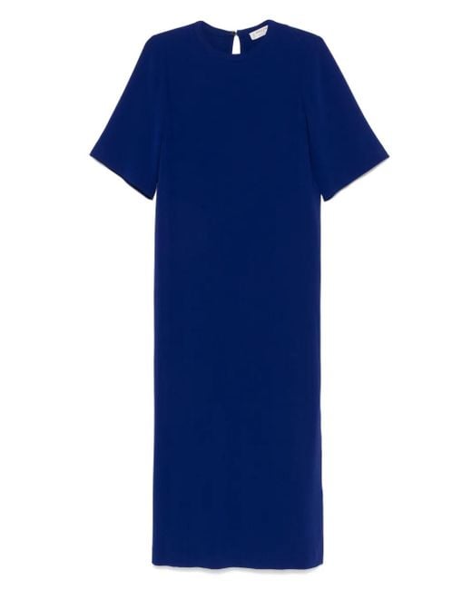 Alberto Biani Blue Short-Sleeve Midi Dress