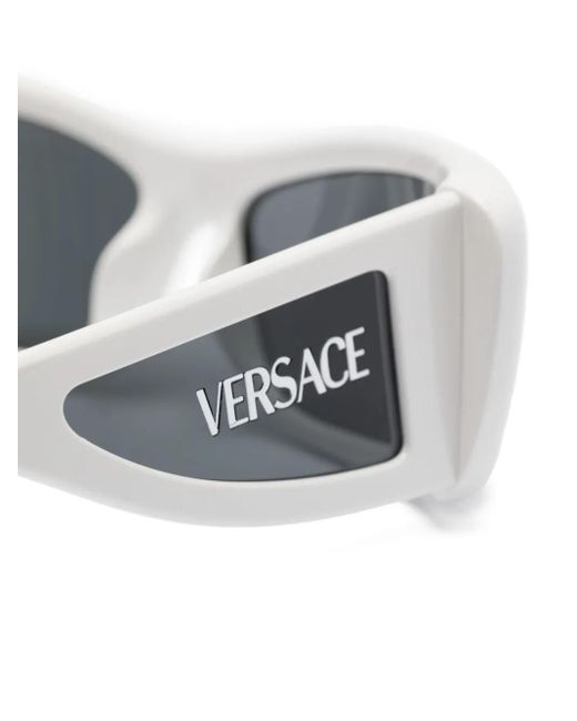 Versace Gray Rectangle-Frame Sunglasses