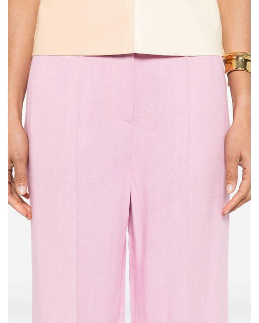 Nanushka Pink Zoelle High-rise Wide-leg Trousers