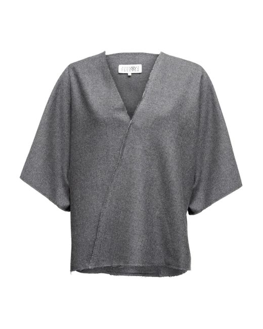MM6 by Maison Margiela Gray Raw-Cut Detail Blouse
