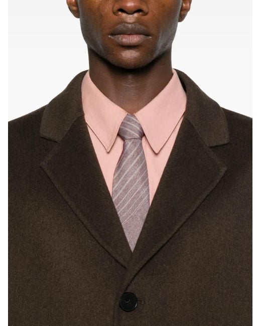Amaranto Brown Single-Breasted Coat for men