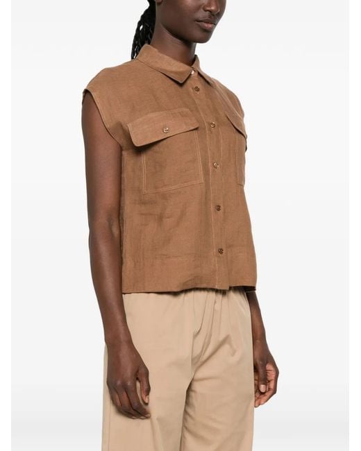 Clips Brown Flap-Pockets Shirt