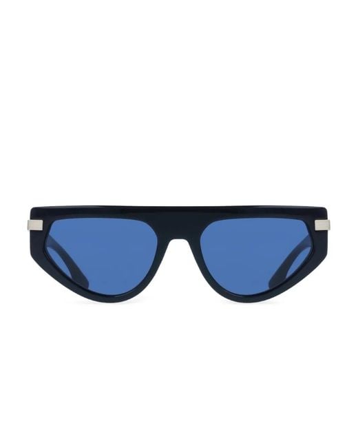 Victoria Beckham Blue Triangle-Frame Sunglasses