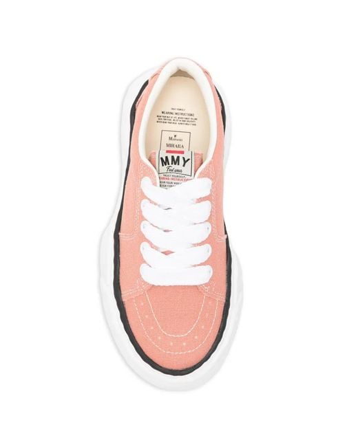Maison Mihara Yasuhiro Pink Lace-Up Sneakers