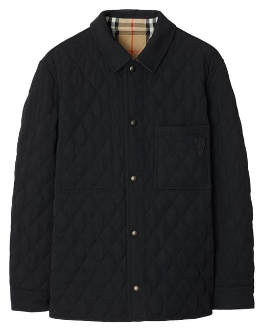 Burberry Black Reversible Quilted Nylon Overshirt for men