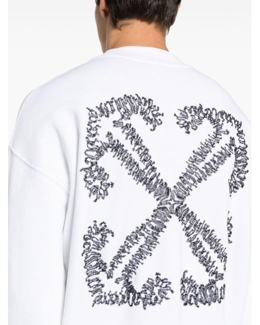 Off-White c/o Virgil Abloh Cam Arrows Sweatshirt aus Bio-Baumwolle in White für Herren