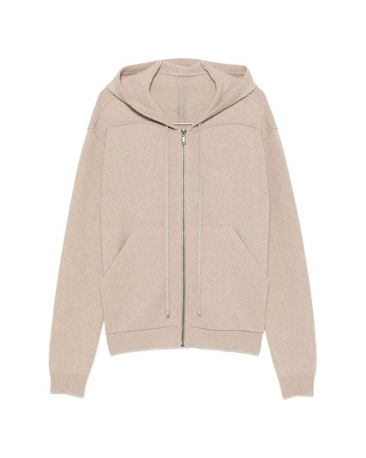 Rick Owens Natural Zip-Up Hoodie for men