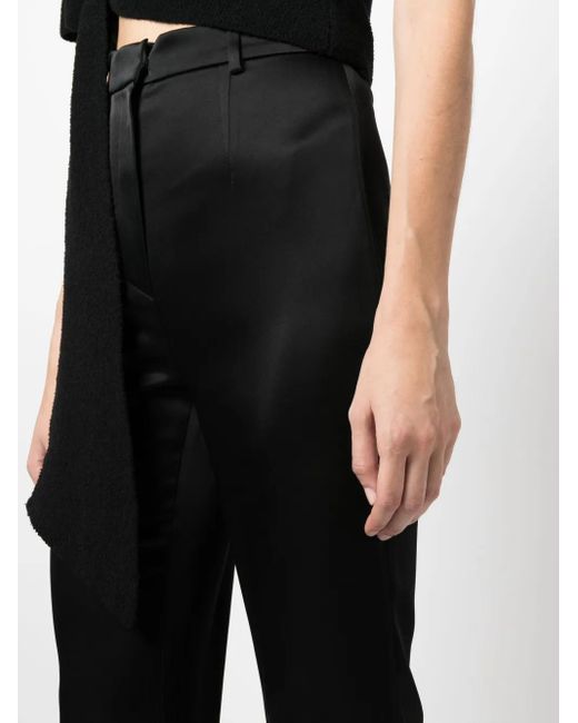 Pantalon En Satin À Taille Haute Nanushka en coloris Black