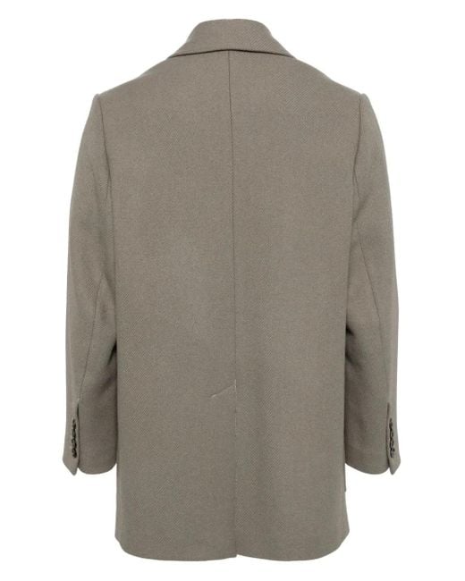 AMI Green Single-Breasted Virgin-Wool Blend Blazer for men