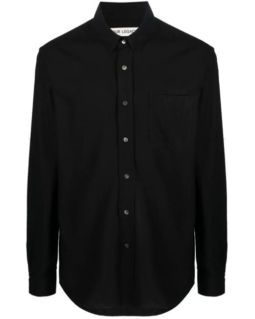 Camicia A Maniche Lunghe di Our Legacy in Black da Uomo