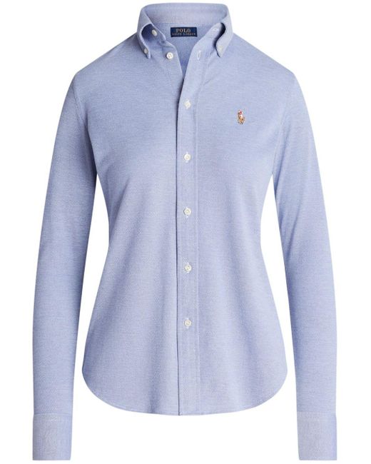 Polo Ralph Lauren Blue Polo Pony-embroidered Cotton Shirt