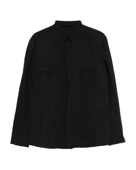 Forme D'expression Black Stand-Up-Collar Jacket for men