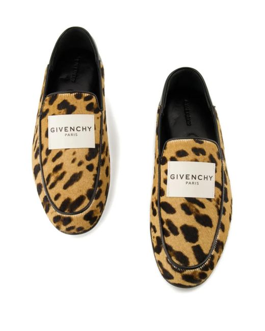 Givenchy Black Leopard-Print Leather Loafers