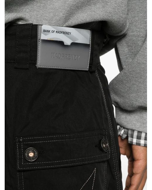 MADFRENZY Black Double-Button Trousers for men