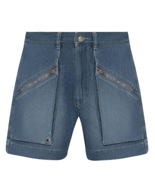 Isabel Marant Blue Jeliano High-waisted Denim Shorts