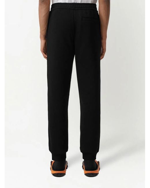 Burberry Black Cotton Logo Sweatpants for men