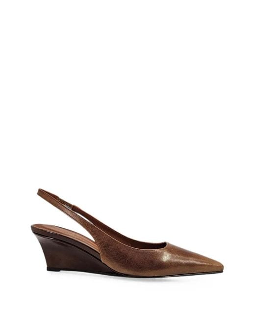 Madison Maison Brown Loux Slingback Wedge Pumps