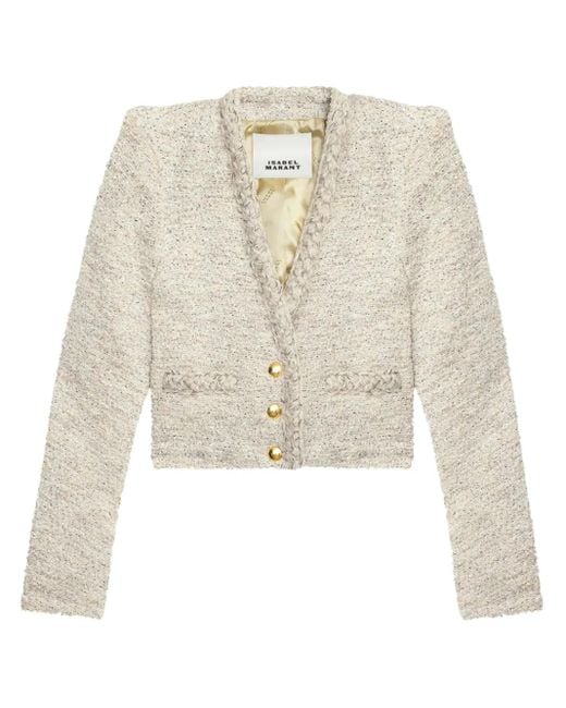 Isabel Marant White Gwendoline Wool Blend Jacket