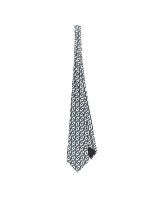 Dolce & Gabbana White Diamond-Shaped Jacquard Tie for men