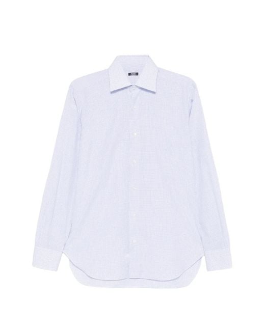 Barba Napoli White Chemise À Carreaux for men