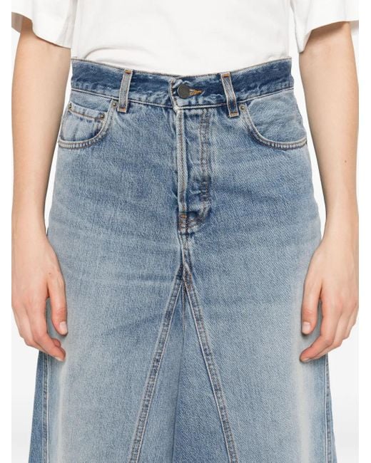 Haikure Stacy Denim Midi-Rok in het Blue