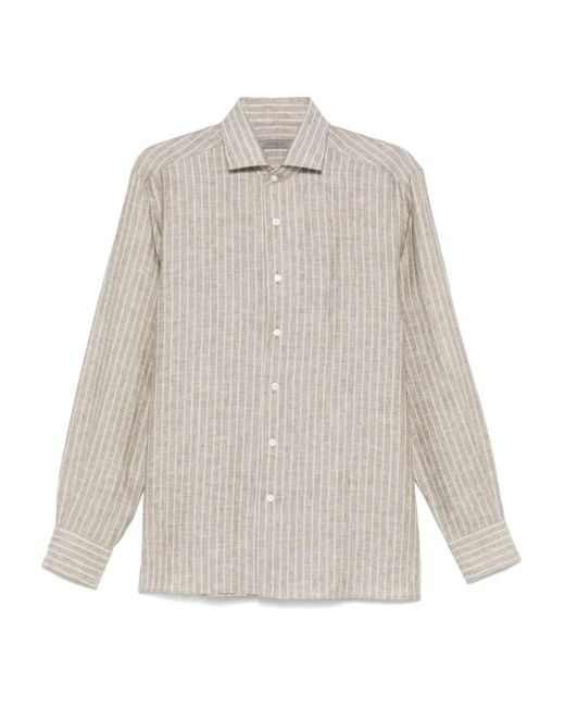 Corneliani White Linen Shirt for men