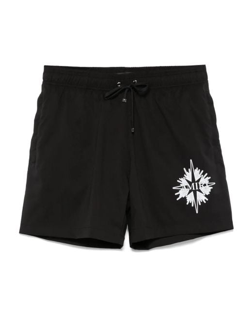 Amiri Black Starburst Swim Shorts for men