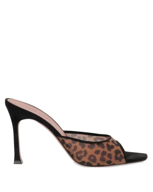 AMINA MUADDI Brown 95Mm Alexa Leopard-Print Pumps