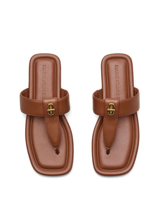 Marc Jacobs Brown The Dual T Sandalen
