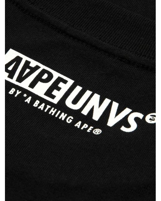 Aape By A Bathing Ape Black Aapeunvs Moonface T-Shirt for men