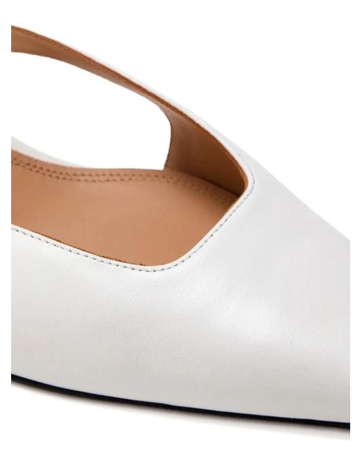 The Attico White Diane Slingback Pumps
