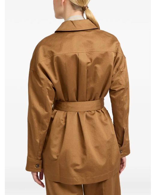 Yves Salomon Natural Linen Shirt Jacket