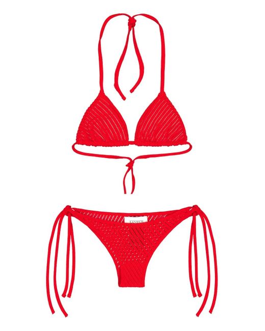 Laneus Red Gestrickter Bikini