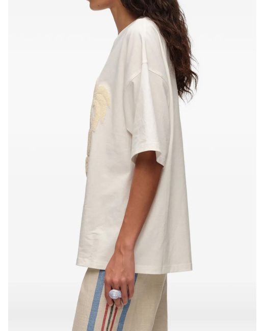 Bimba Y Lola White Embroidered-Logo T-Shirt