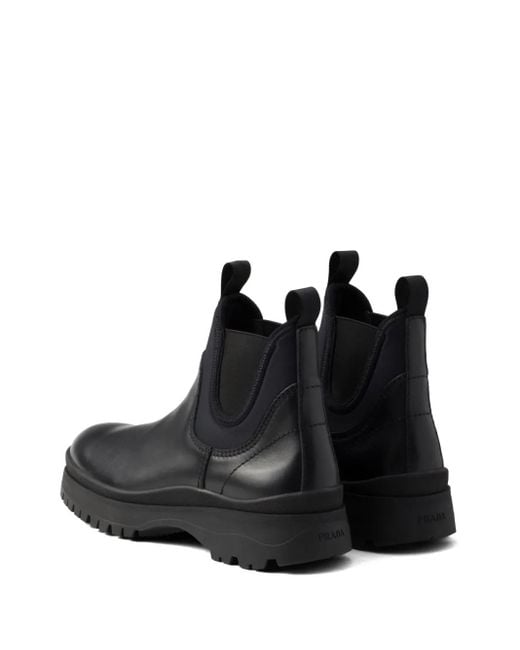 Prada Leren Chelsea Laarzen in het Black voor heren