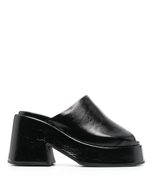 Ganni Black 95Mm Leather Sandals