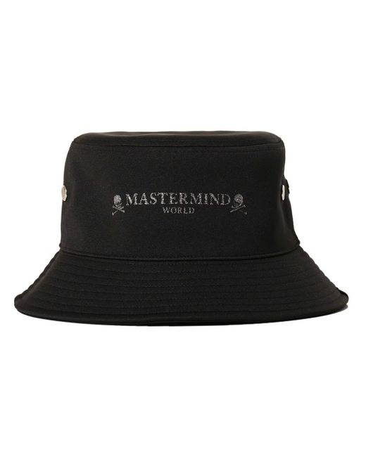 MASTERMIND WORLD Black Logo Print Bucket Hat for men